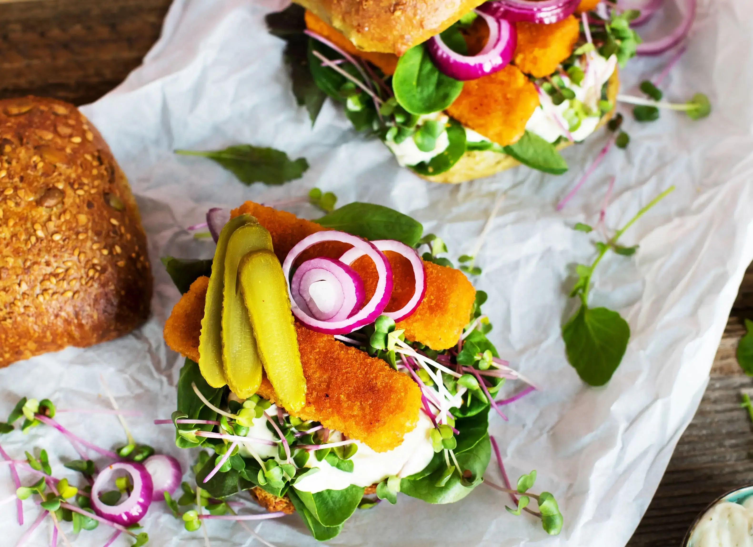 Vegan Fish Fingers Sandwich
